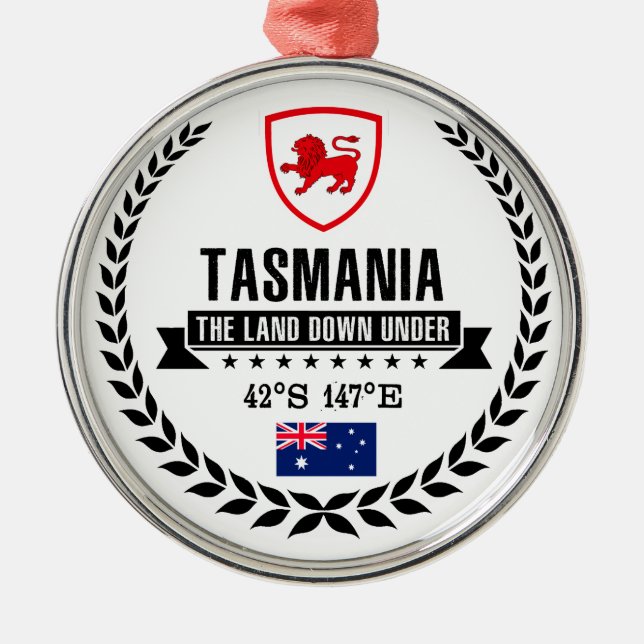 Tasmanie Silbernes Ornament (Vorne)