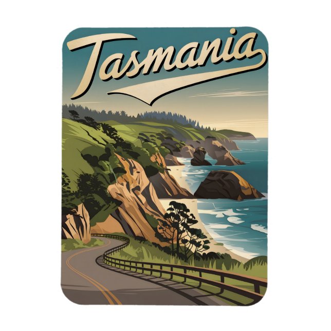 Tasmanie Vintag Magnet (Vertikal)