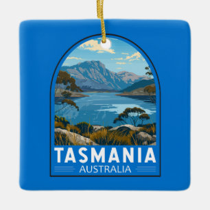 Tasmanien Australien Reise Kunst Vintage Keramikornament