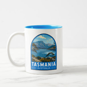 Tasmanien Australien Reise Kunst Vintage Zweifarbige Tasse