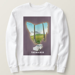 Tasmanien illustrierte Reisekarte Poster. Sweatshirt