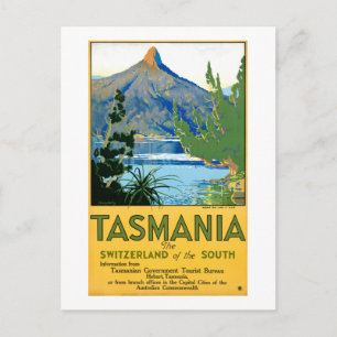 Tasmanien Vintage-Reiseposter restauriert Postkarte