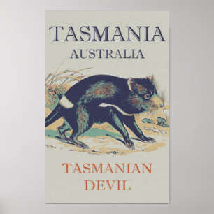 Tasmanischer Teufel, ikonisches Tier Tasmania Aust Poster