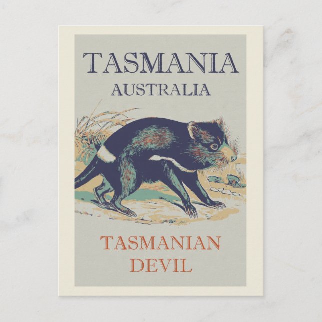 Tasmanischer Teufel, ikonisches Tier Tasmania Aust Postkarte (Vorderseite)