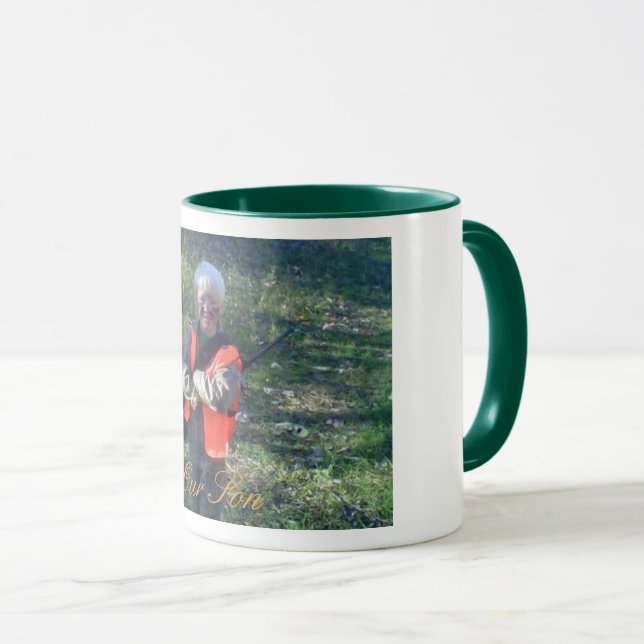 Tasse, 11 Unze, kombiniert, Designer-Foto, grüne Tasse (VorderseiteRechts)