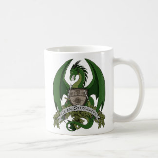 Tasse 11oz des Stonefire Drache-Wappen-(grüner