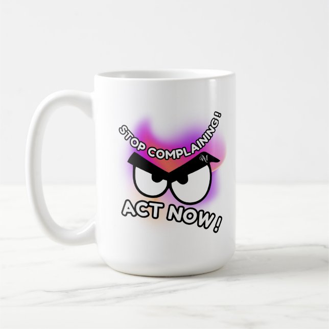 Tasse 15oz : Jetzt handeln (weiß) (Links)