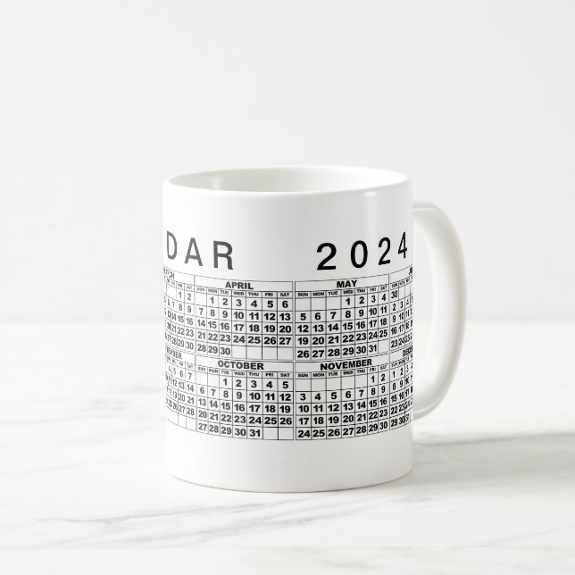 Tasse 2024 Schwarz-weiß (VorderseiteRechts)