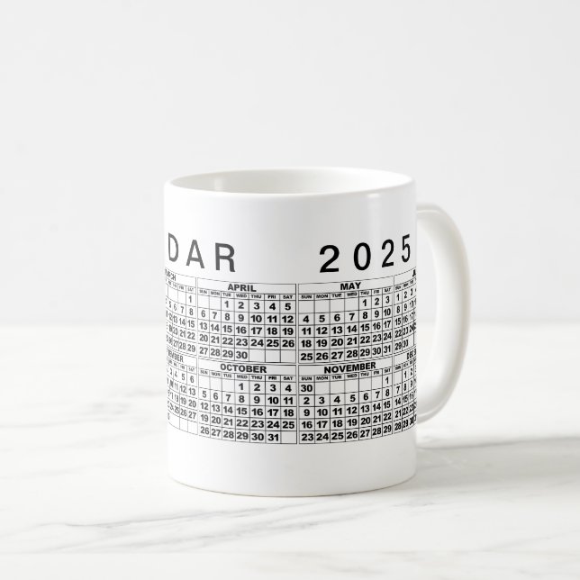 Tasse 2025 Schwarz-weiß (VorderseiteRechts)