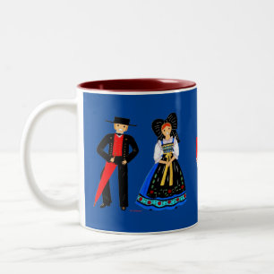 Tasse 2 Farben Alsace Traditionelles Kostüm