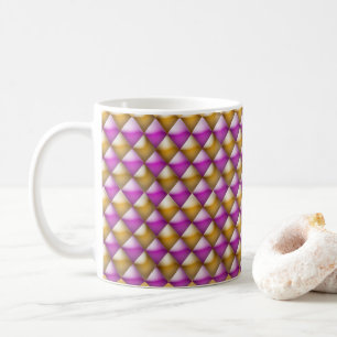 Tasse - 3-D-Diamanten in Magenta und Gold