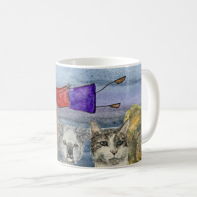 Tasse #3 Joanna fliegt über Tiere  (VorderseiteRechts)
