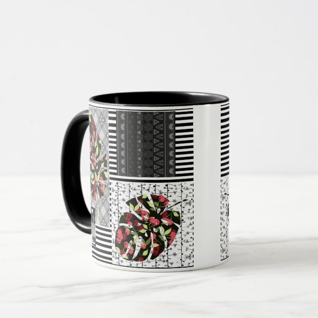 Tasse Abstract Patchwork-Quilten Quilt Retro Vinta (Vorderseite Links)