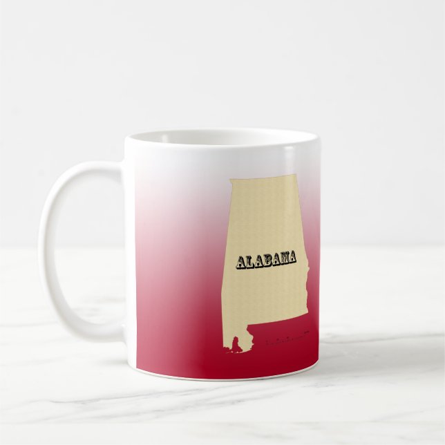 Tasse - Alabama Staat Karte mit Stadt (Links)