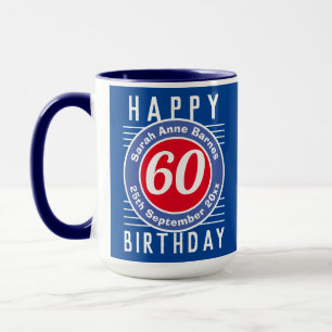 Tasse am Geburtstag mit Alter, Name und Datum