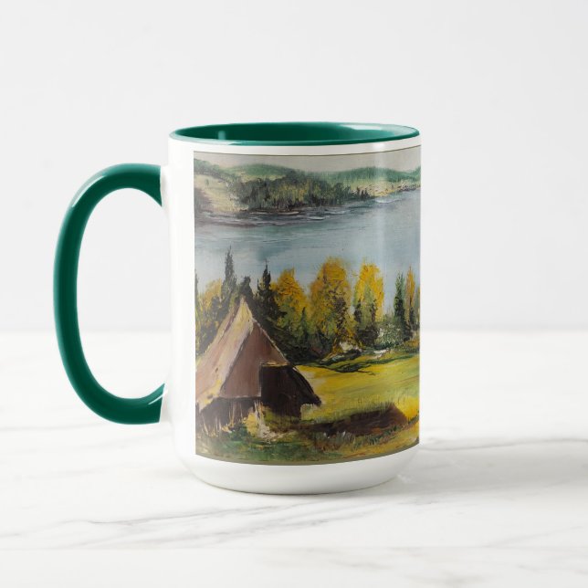 Tasse Ann Hayes Gemälde Chalet am See (Links)