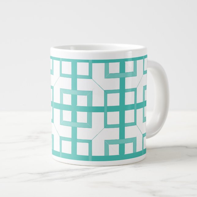 Tasse - Aqua-Quadrate (Vorderseite Rechts)