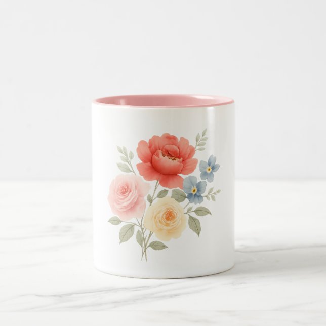 Tasse - Aquarellblumen (Mittel)