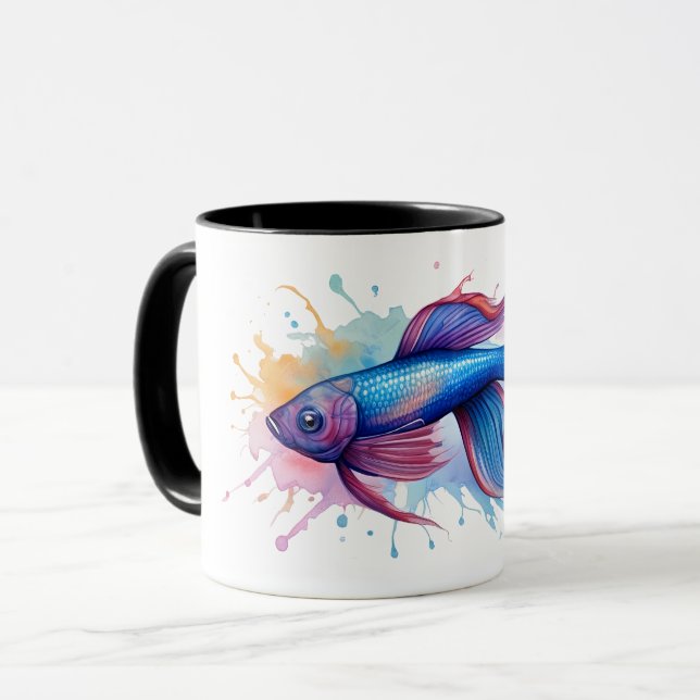 Tasse - Aquarellreihe: Betta Fish (Vorderseite Links)