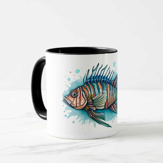 Tasse - Aquarellreihe: Seeteufel (Vorderseite Links)
