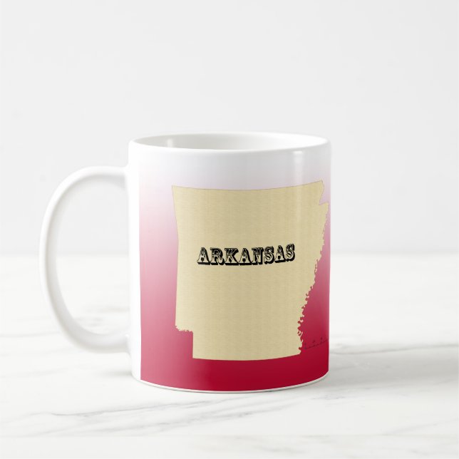 Tasse - Arkansas Staat Karte mit Stadt (Links)
