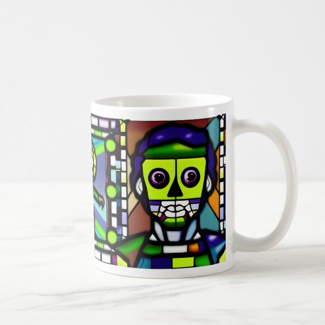 Tasse aus gestettetem Glas Halloween Zombie (Rechts)