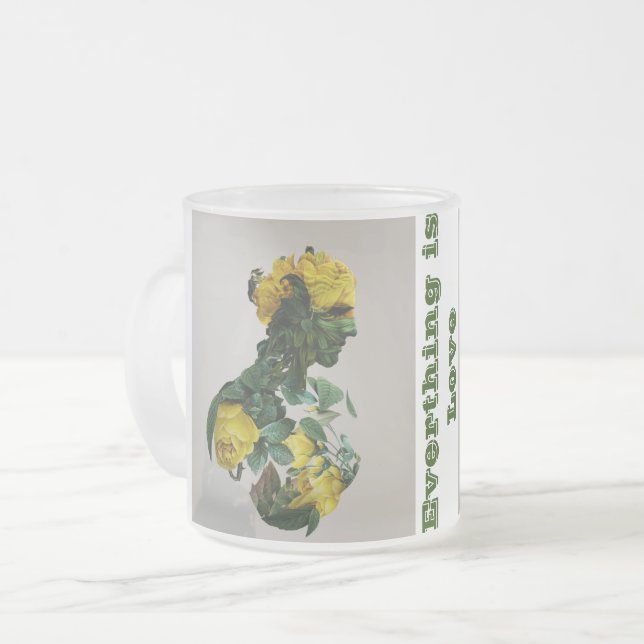 Tasse aus mattiertem Glas (Vorderseite Links)