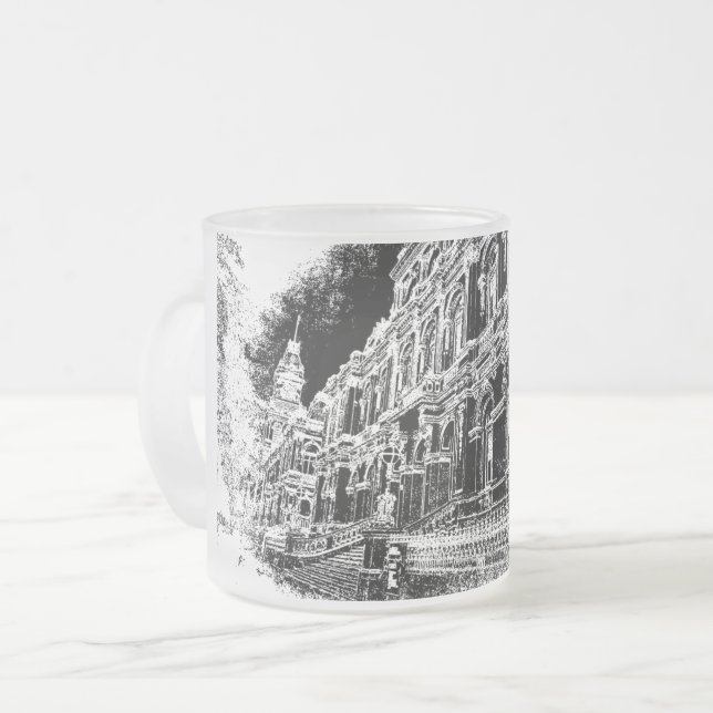 Tasse aus mattiertem Glas, 296 ml (Vorderseite Links)