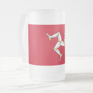 Tasse aus mattiertem Glas mit Isle of Man