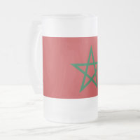 Tasse aus mattiertem Glas mit marokkanischer Flagg