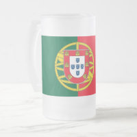 Tasse aus mattiertem Glas mit portugiesischer Flag