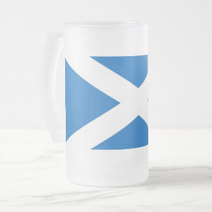 Tasse aus mattiertem Glas mit schottischer Flagge