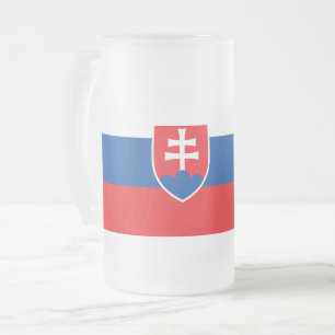 Tasse aus mattiertem Glas mit slowakischer Flagge