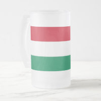 Tasse aus mattiertem Glas mit ungarischer Flagge