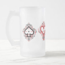Tasse aus mattiertem Glas — Spades/Herz/Kreuz/Diam