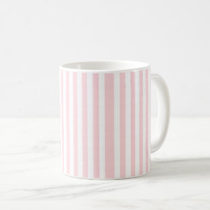 Tasse aus rosa und weißem Streifen