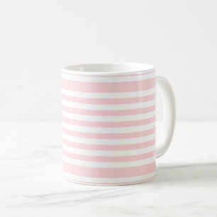 Tasse aus rosa und weißem Streifen