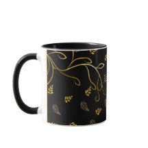 Tasse aus schwarzem und goldenem Leaf