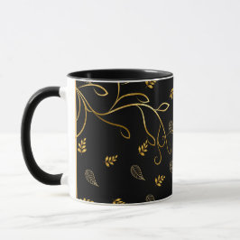 Tasse aus schwarzem und goldenem Leaf