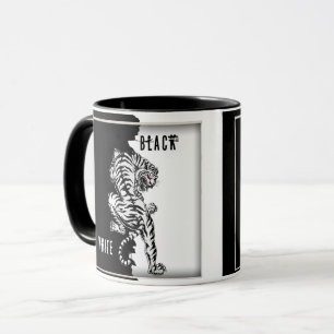 Tasse aus schwarzem und weißem Tiger