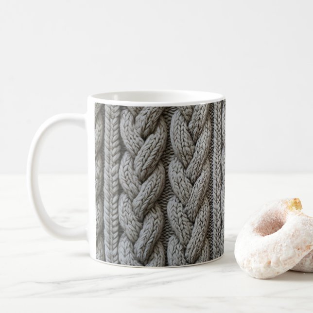 Tasse aus Strickstoffen (Mit Donut)