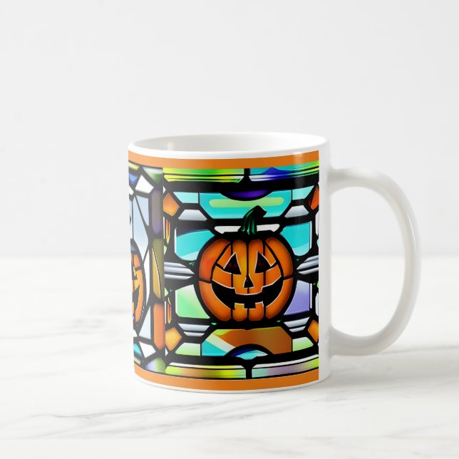 Tasse aus verkettetem Glas Halloween Pumpkin (Rechts)