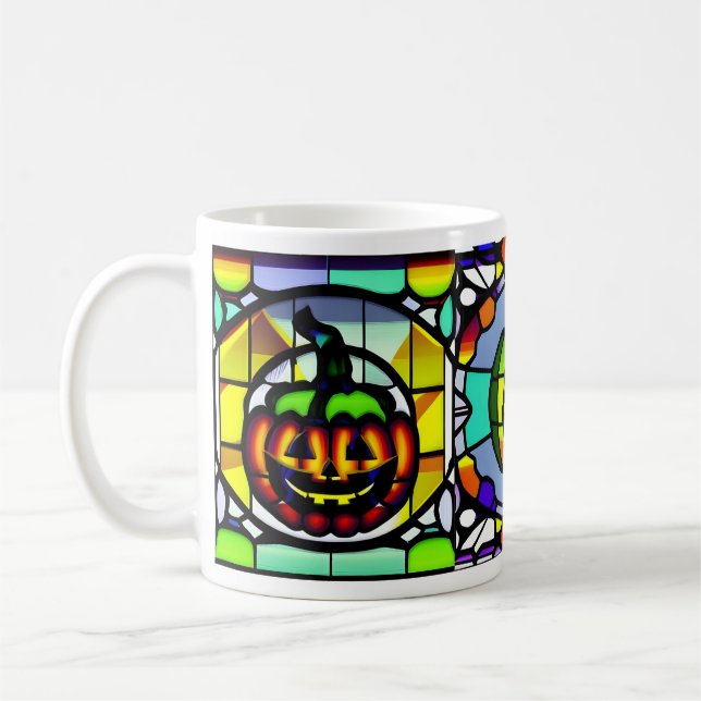 Tasse aus verkettetem Glas Halloween Pumpkin (Links)