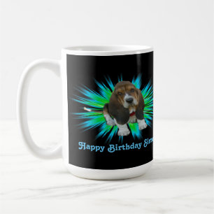 Tasse Baby Basset Hound Happy Birthday Schwester
