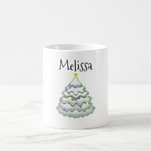 Tasse/Baum personalisierter Weihnachtsvormittag Verwandlungstasse