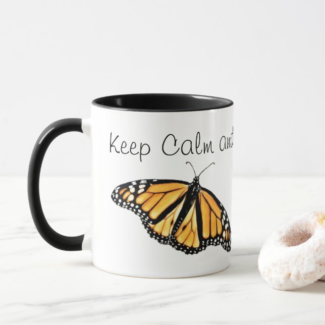 Tasse Behalte Beruhigung und Monarchen anheben (Mit Donut)