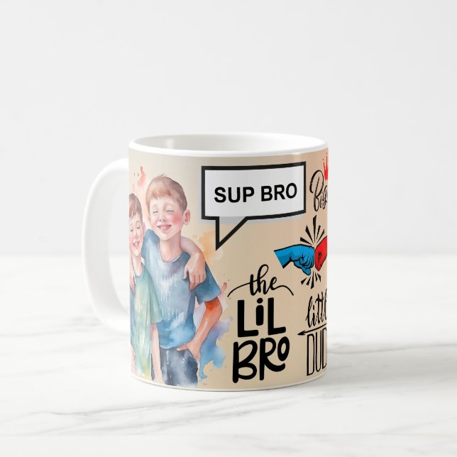 Tasse "Bester Bruder überhaupt" mit herzlicher Lie (Vorderseite Links)