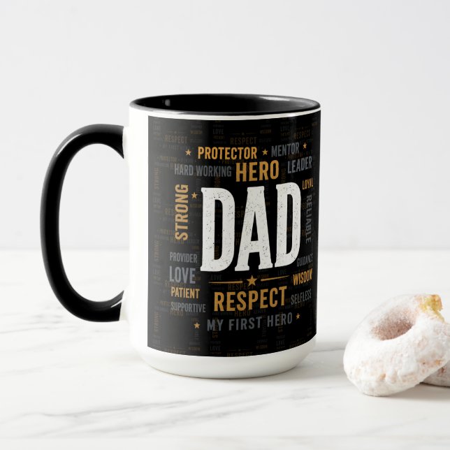 Tasse 'Bester Vater Aller Zeiten' | Respekt Held V (Mit Donut)