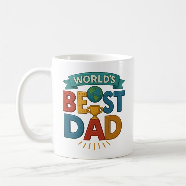 Tasse 'Bester Vater der Welt' | Retro-Geschenk zum (Links)