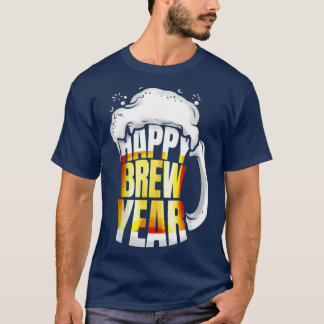 Tasse Bier Glass Happy Brew Year Silvester T-Shirt